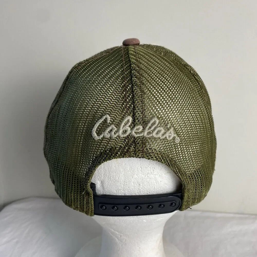 Cabela's hat cap mens Embroidered adjustable mesh back brown tan green outdoors
